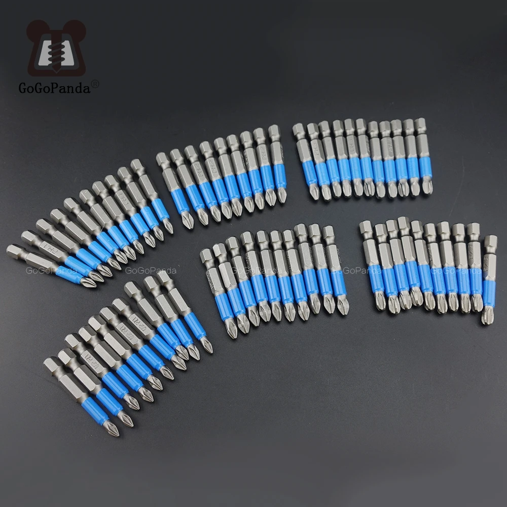 10 шт. Нескользящие Биты для отвертки Gcr15 PH1/PH2/PH3 50 мм|phillips bits|screwdriver bitsscrewdriver bits magnetic