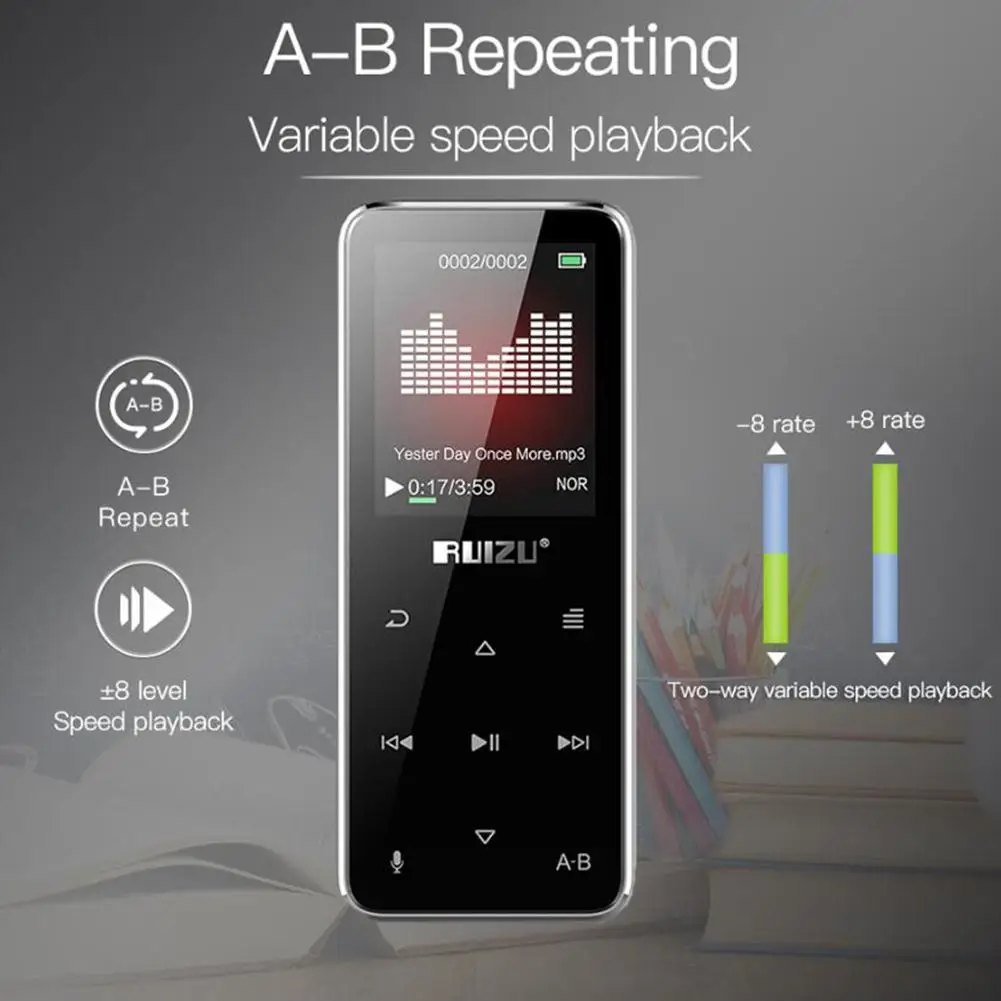 Yiwa RUIZU X16 MP3-плеер Bluetooth Сенсорный экран для спортивной музыки MP3-плееры с наушником fm-радио