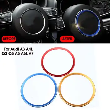 

Car Steering Wheel Ring Center Cover Trim Sticker Interior Decoration For Audi A3 A4L Q3 Q5 A5 A6L A7