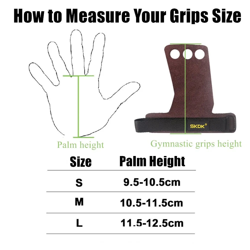 Leather Gymnastic Hand Grips Crossfit Anti-Skid Bodybuilding Weight Lifting Pull Up Bar Kettlebell Workout Palm Protector Gloves