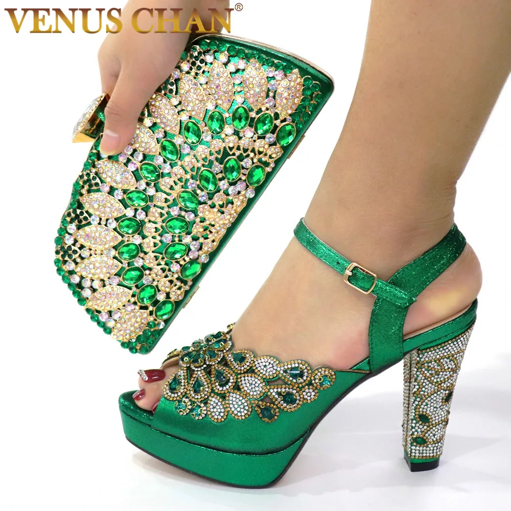 2020 NEW GREEN With Print Desgin Shoes And Evening Bag Set Hot Sale Sandal  Shoes With Handbag Heel Height 10.5CM|Women's Pumps| - AliExpress