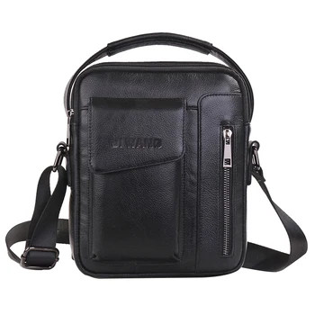 

JIWANG Retro Messenger Bag Shoulder Bag Leather Crossbody Bag Men's Waist Bag Chest Bag Zipper Handbag