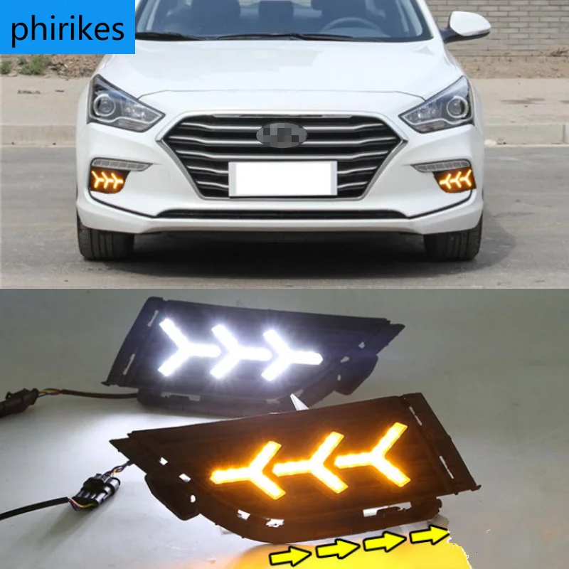 

1 пара для Hyundai MISTRA 2017 2018 2019 Светодиодный дневной светильник лампа для поворотного сигнала DRL Дневной светильник переднего бампера Туман светильник