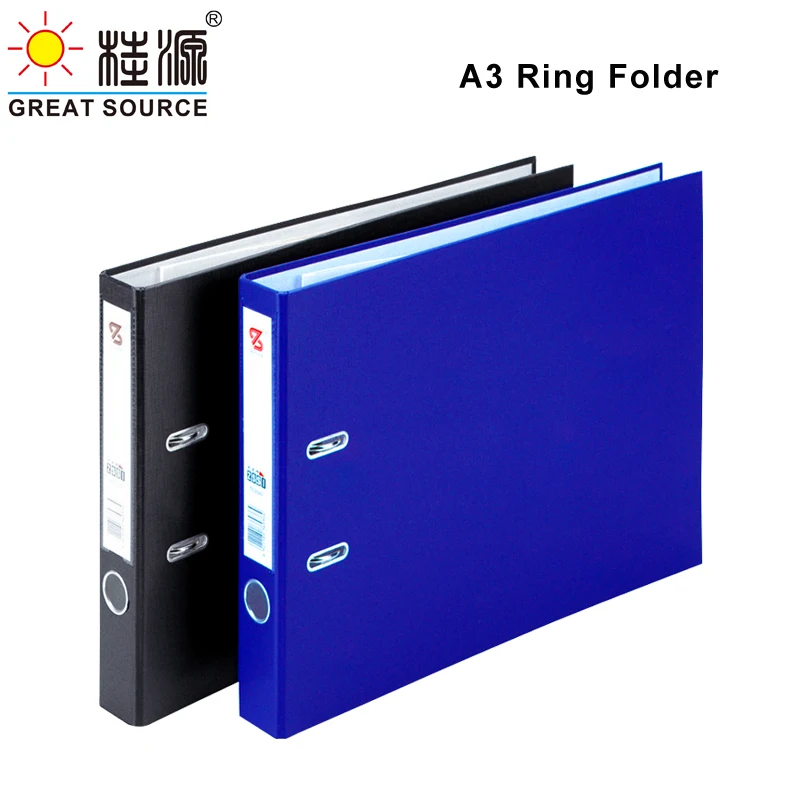 MQQ A3 Lever Arch File 2 D-Rings Paper Board Folder Pull Stationery Document Storage Folder (2PCS)