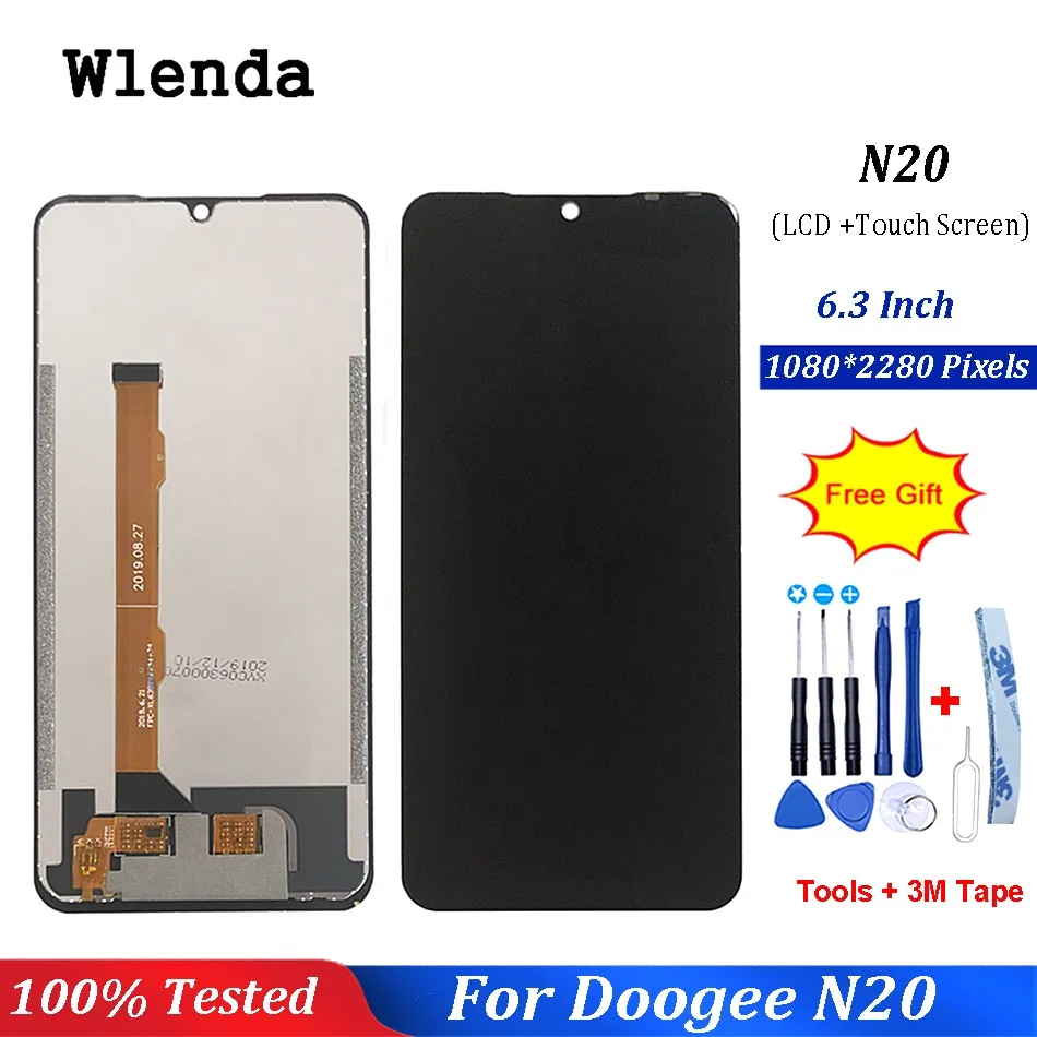 ЖК-дисплей и тачскрин Для Doogee N20 6 3 дюйма 100% новый для телефона DOOGEE + лента в