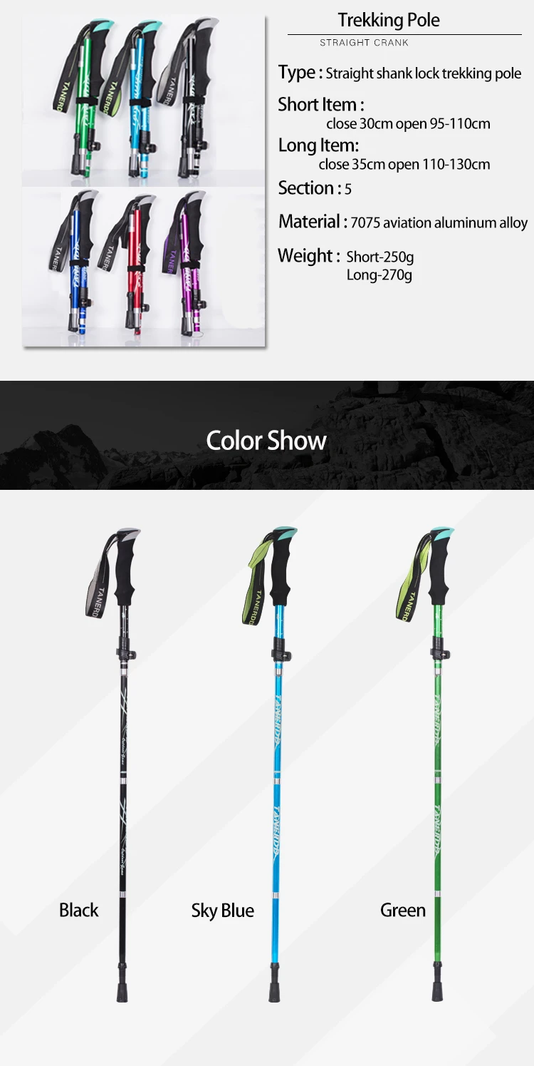 1Stück Nordic Walking Stick - Outdoor tragbarer faltbarer ultraleichter Trekking Pole Nordic Walking Wandern Berg Camping