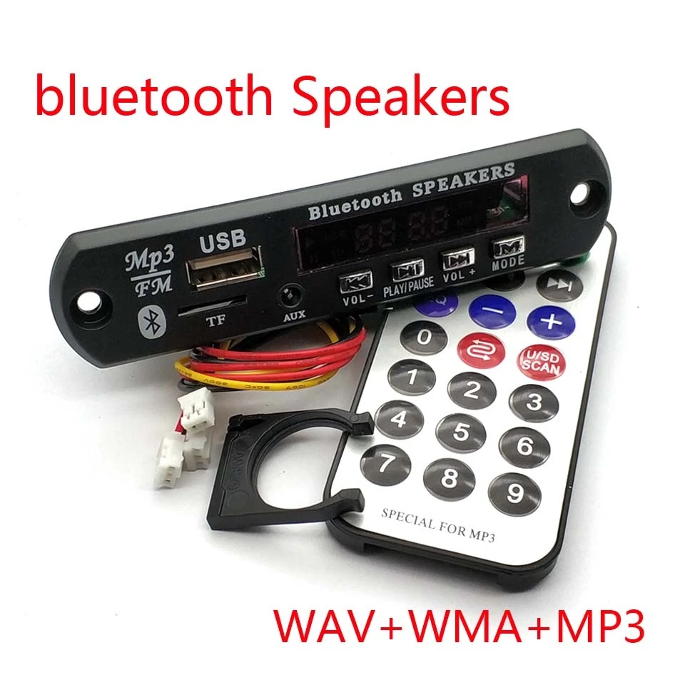 Decodificador, sem fio, bluetooth 12v mp3 wma, placa, módulo de áudio tf rádio fm aux para o carro acessórios