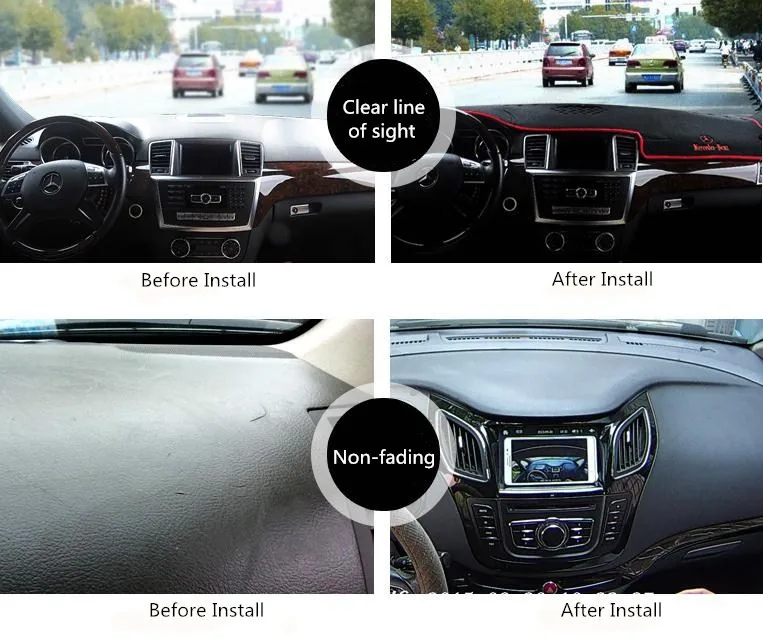 Car Sun Shade and Dustproof Auto Dashboard Mat Cover for GEELY EC72018 EC8 King Kong SX7 GX7 SC7 GC7 eagle