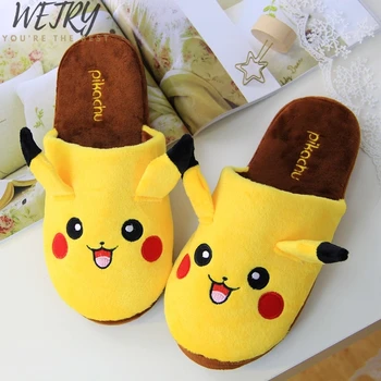 

IN 2020 Pokemon Pikachu Slippers Lounge Unisex Pajamas cosplay Costume Shoes Cartoon Home Warm couples Indoor Winter Slipper