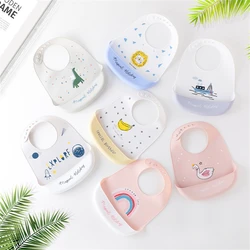 1Pcs Baby Silicone Bib Baby Food Bib Children Waterproof Saliva Bib Newborn Food Bib Wash Free Dribble Bibs for Children Kids