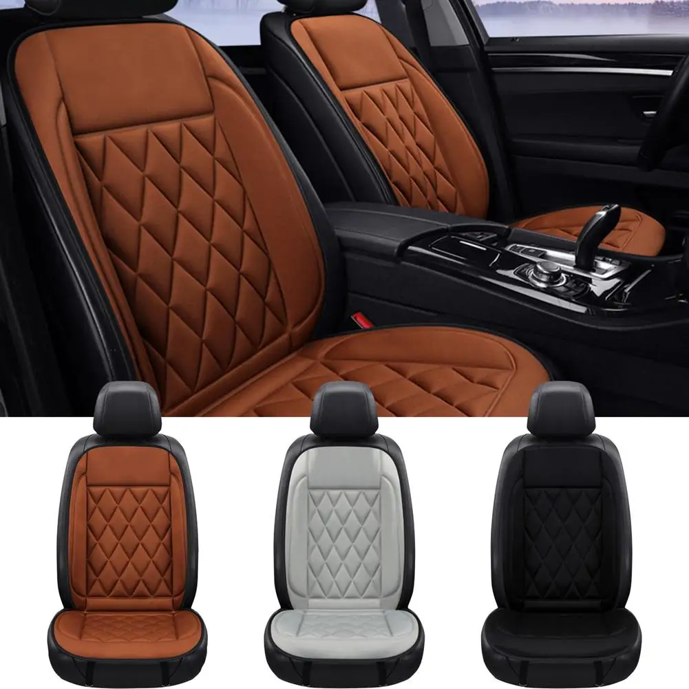 ANJUNY 12 / 24V Car Electric Heated Seat Cushion Warm Plush Seat