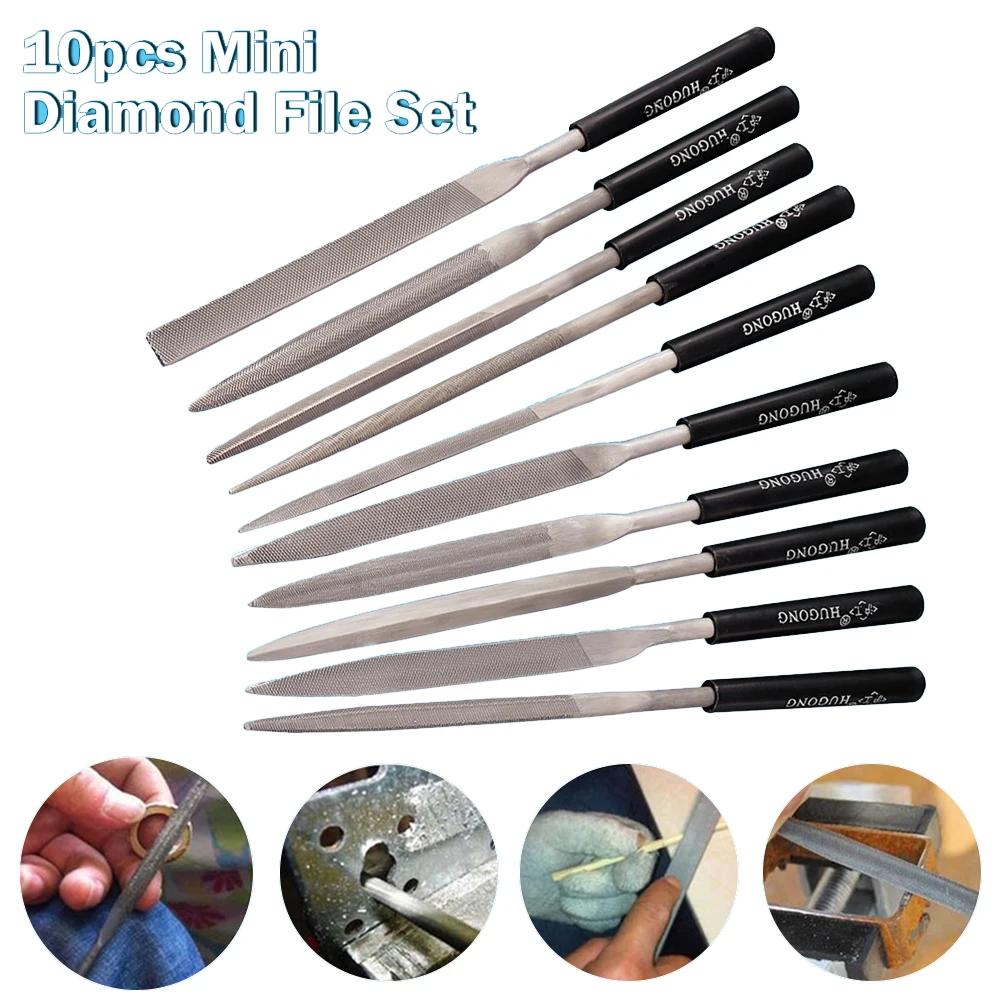 

10Pc Needle File Set Files For Metal Glass Stone Jewelry Wood Carving Craft Tool Diamond File Carving Repair Cutting Tool