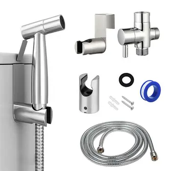 

Handheld Toilet bidet sprayer set Kit Stainless Steel Hand Bidet faucet for Bathroom hand sprayer shower head self cleaning