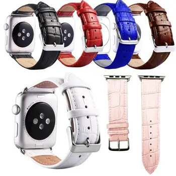 

Crocodile Leather Watch Strap Bracelet For Apple Watch Series 5 4 3 2 1 Replacement Wrist Band Belt For iWatch 38/40/42/44mm