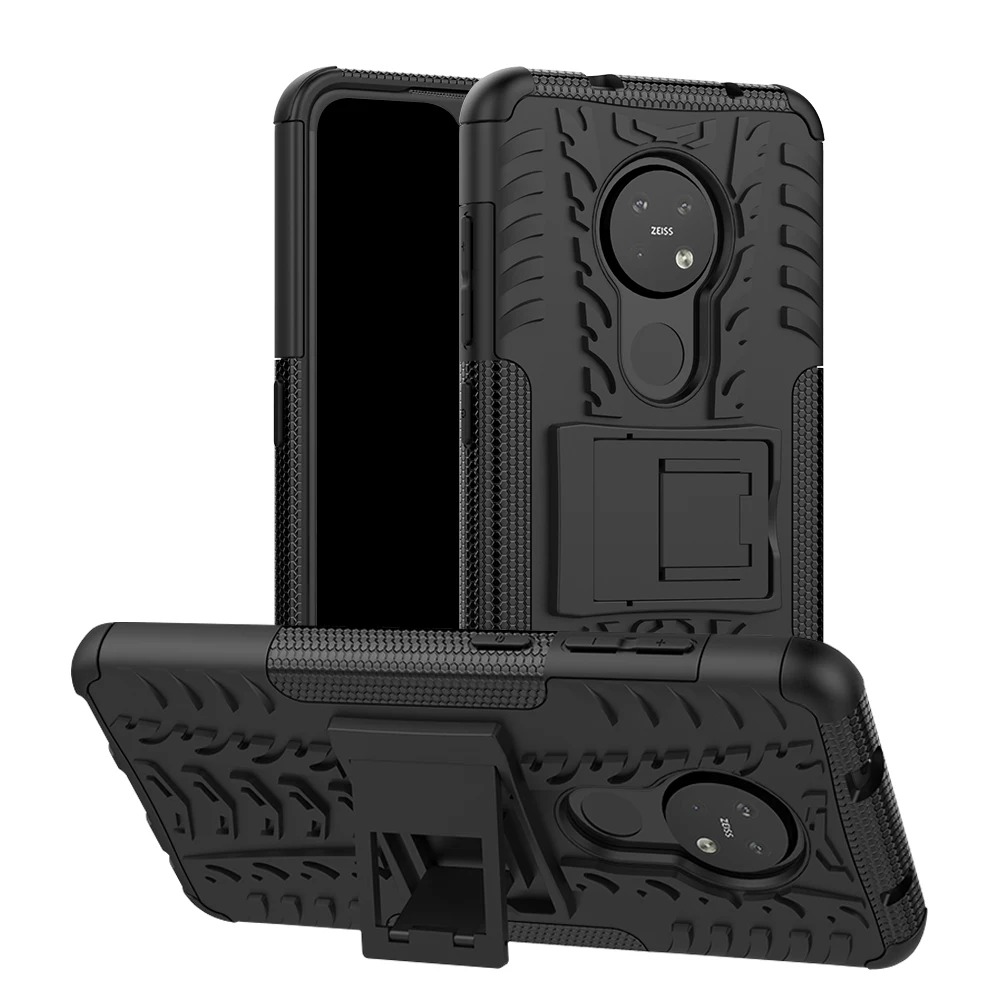 

For Nokia 7.2 Case Dual Layer TPU + PC Hybrid Shockproof Anti-scratch Duty Protective Kickstand Cover For Nokia 7.2 Case Armor
