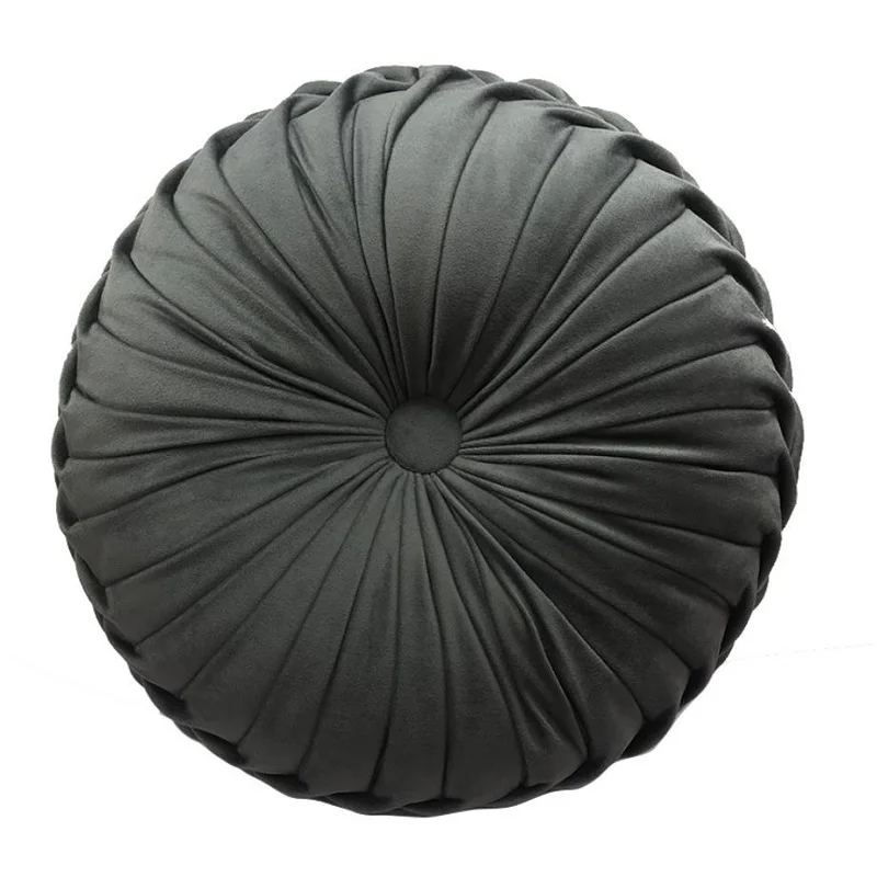 European Style Round Solid Chair Cushion Seat Pad Home Decor Sofa Pillow Bed Pillow For Traveling Home Velvet Fabric Memory Foam 