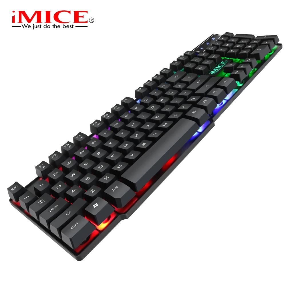 Игровая клавиатура с английской/русской RGB подсветкой 104 клавиш USB Проводная
