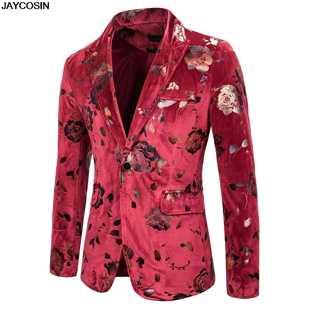 KLV пиджак, очаровательный мужской повседневный костюм, пальто с принтом, вечерние куртки в винтажном стиле с отложным воротником, vestidos fiesta boda veston hombre 9916