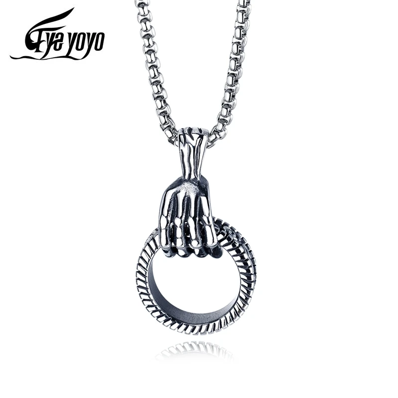 EyeYoYo искусственное ожерелье в стиле хип хоп Мужская подвеска из титановой