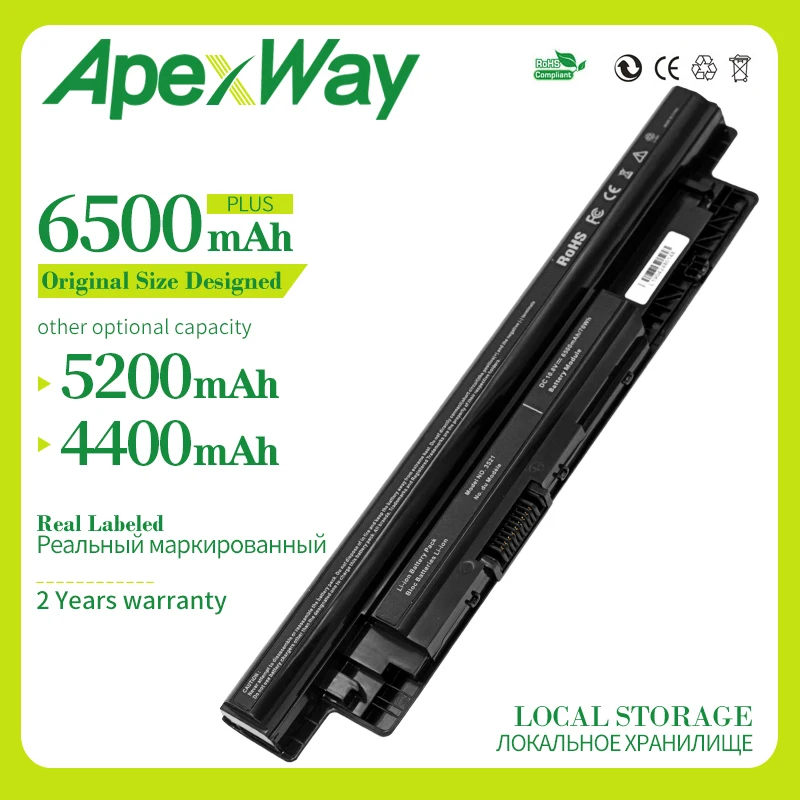 Apexway 6-ячеечный аккумулятор для ноутбука Dell Vostro Inspiron 2521 2421 17R 5721 3721 15R 5521 3521 14R 5421 3421