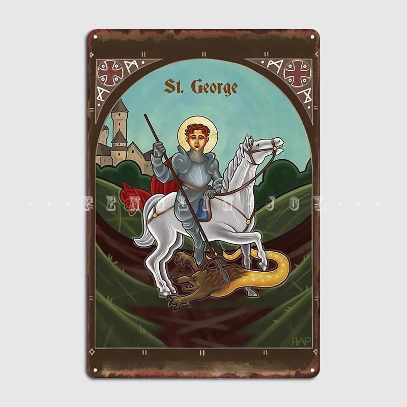 

Icon Of St. George Poster Metal Plaque Cinema Garage Club Bar Designing Poster Tin Sign Poster