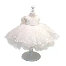 Новые милые Diamond детские Платье для первого дня рождения, белое платье-пачка вечерние Праздничное платье для маленьких девочек, детские Вечерние платья на выпускной, свадьбу платье для крещения