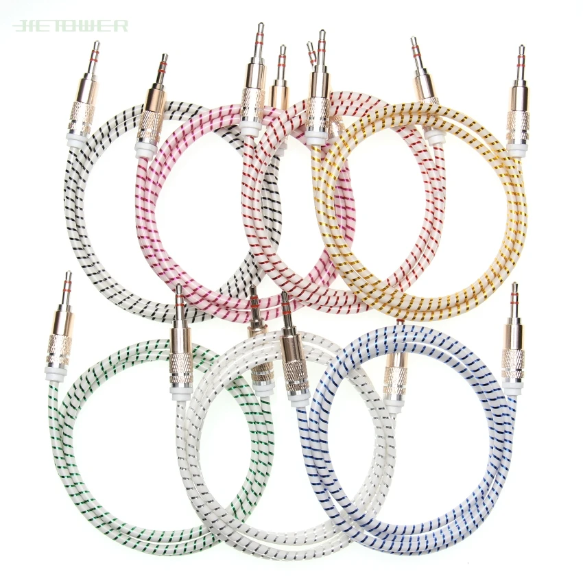 Colorful Jack 3 5mm Audio Cable candy Car AUX Cable Headphone Extension Code for Phone Car Headset Speaker 100pcs lot