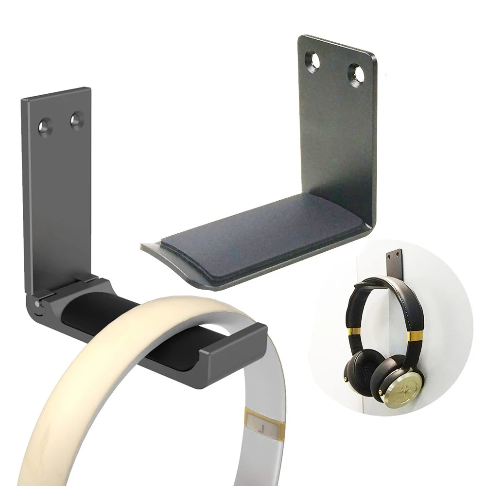 2pcs Headphone Stand Hanger Headset Holder Mount Hook Aluminum with Strong Adhesive Tape for Headphones