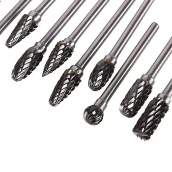 

Tungsten Carbide Cutter 10pcs Rotating Burr Tool Double Diamond Cutting Electric Grinding Tools WWO66