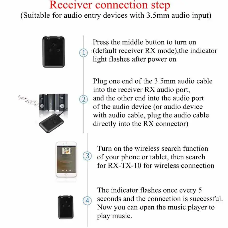 2 in 1 Bluetooth 4.2 Transmitter Receiver TV PC Car Speaker 3.5mm AUX Hifi Music Audio Adapter/Headphone Car/Home Stereo Device