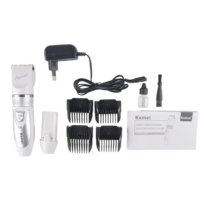 Rechargeable Electric Hair Clipper with Limit Combs Barber Scissors Trimmer Grooming Kit for Adult Baby KM-6688 KEMEI