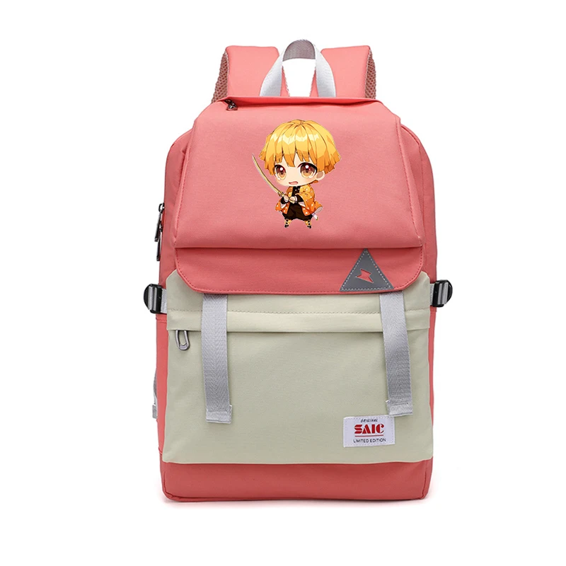 Demon Slayer Bookbag Preppy Лоскутная Женская сумка большой дорожный рюкзак водонепроницаемые школьные сумки для девочек аниме рюкзак для ноутбука