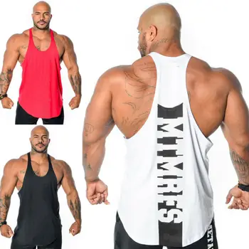 

Summer Men Gym Sleeveless Tank Top Shirt Muscle Bodybuilding Clothing Workout Sport Fitness Jogging Running Vest