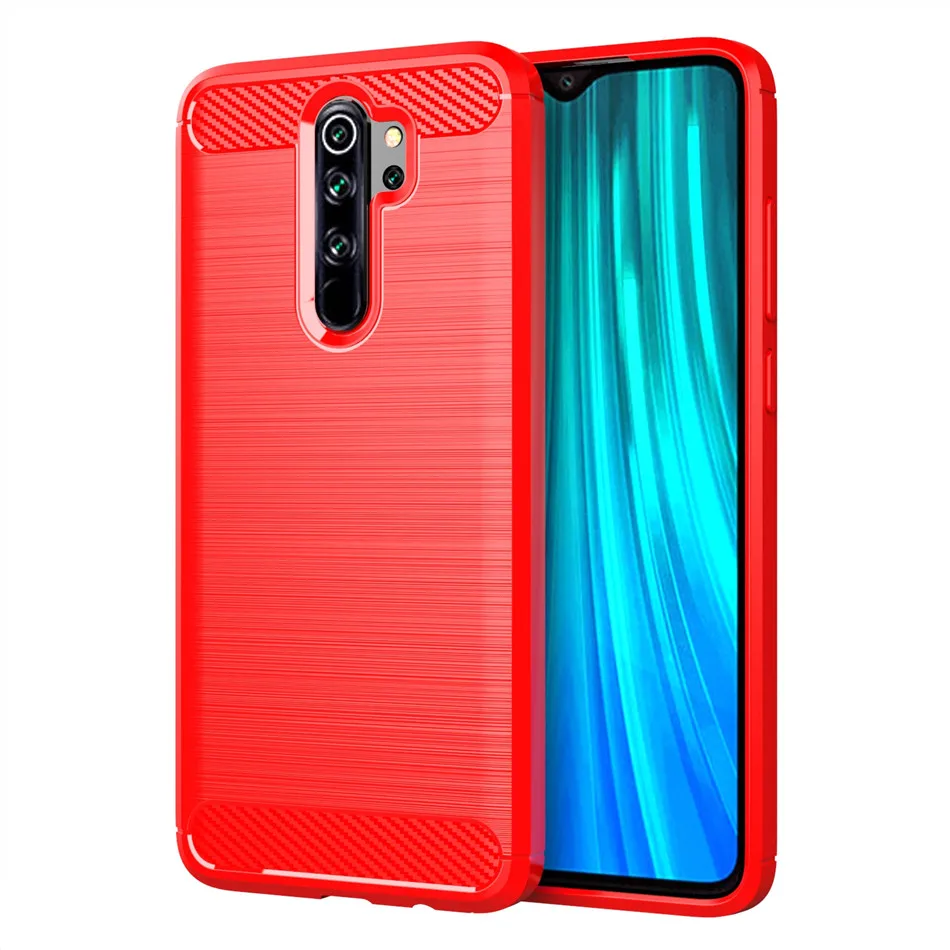 Красный Whyes Мягкий силиконовый чехол для Xiaomi Redmi Note 8 Pro из углеродного волокна противоударный чехол из ТПУ для Xiaomi Redmi Note 8 Pro Чехол - Цвет: Красный