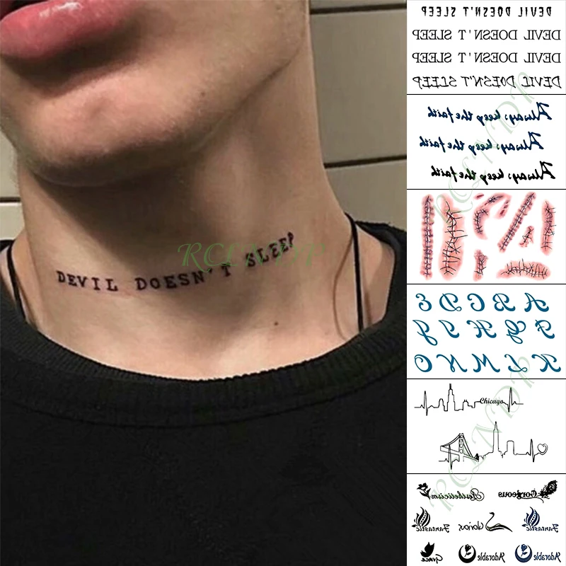 Водостойкая временная татуировка стикер сердцебиение письмо ножницы звезда поддельные тату флэш-тату маленькие татуировки для детей Девушки Мужчины Женщины