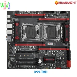 HUANANZHI – carte mère X99 T8D, composant pc, compatible avec processeur Intel XEON Dual CPU T8, E5, LGA2011, DDR3 RECC E ATX, toutes séries 