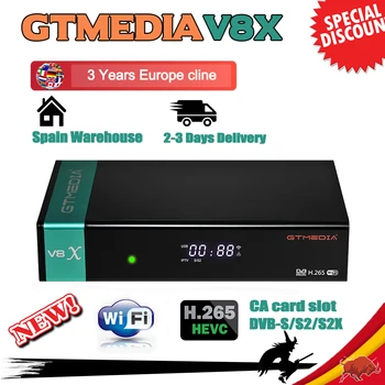 

GTmedia V8X DVB-S2/S2X Satellite Receiver Decoder Built-in WiFi 1080P Full HD with free 5 cline update V8 NOVA V9 SUPER receptor