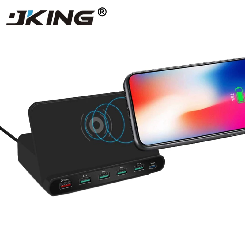 

Quick Charge 3.0 USB Phone Charger Fast Qi Wireless Charging Dock Station Type C PD Adapter For iPhone XS XR X 8 Samsung Huawei