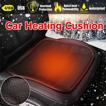 

1Pcs USB Leather Mesh Single Pad Universal Waterproof Car Heat Pad Seat Cover Heated Auto Car Seat Cover Heating Pad Warmer Mat