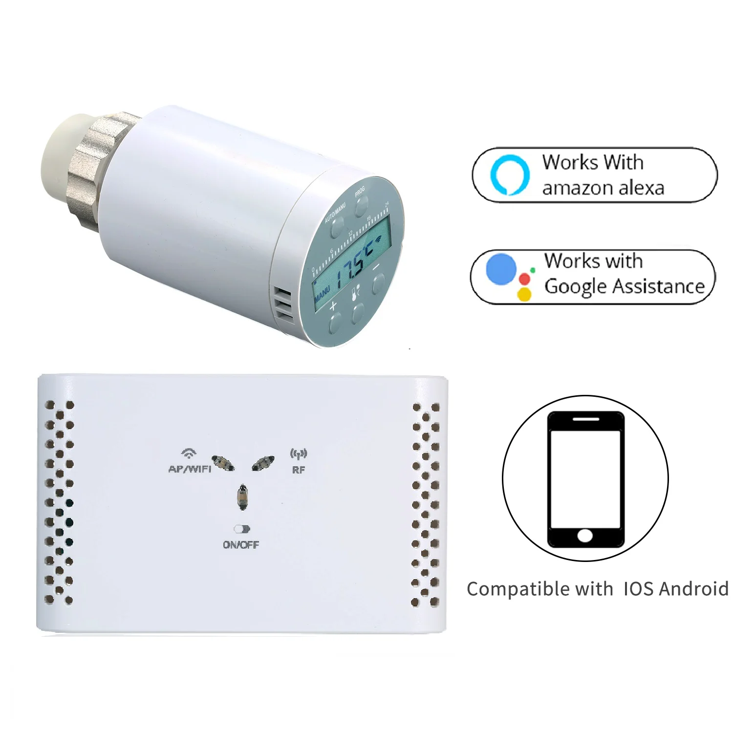 

SEA801- WIFI Programmable Thermostat Temperature Controller Receiver and TRV Thermostatic Radiator Valve for Heating Gas Boiler
