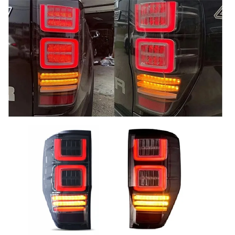 For Ford Ranger Pickup Truck Dark Red Rear Tail Lights Brake Lamps Turn Signal Replacement Left+Right AKKON 
