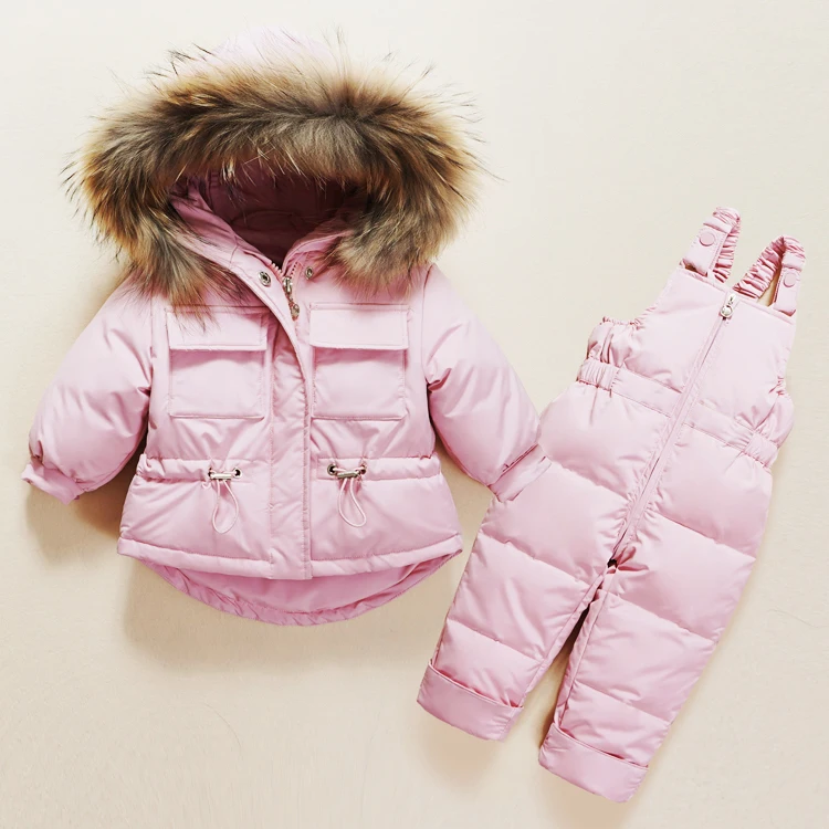 Новинка года; зимний комплект одежды для маленьких мальчиков и девочек; пуховая куртка; пальто; Зимний пуховик для малышей; детская одежда; лыжный комбинезон; размеры-30 градусов