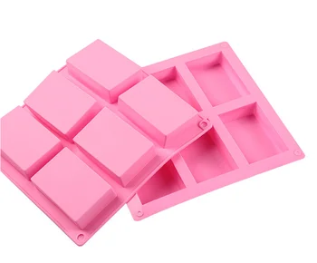 

100pcs 6 Cavity Rectangle silicone soap mold Bar Bake Mold Silicone Mould Tray Homemade Food Craft Craft soap making Mould
