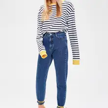 Джинсы Trendyol, цвета индиго, с высокой посадкой, для мам, TWOAW20JE0129