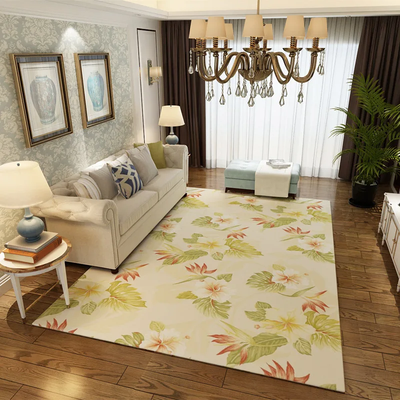 European classical jacquard rug living room bedroom bedside flower mat coffee table sofa study washable decorative home rug - Цвет: 07