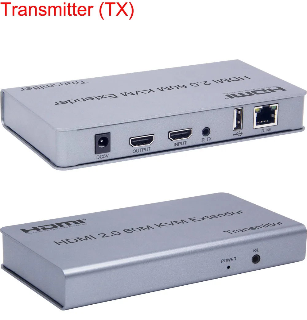4K 60HZ HDMI 2,0 60M USB KVM HDMI удлинитель передатчик приемник HD удлинитель конвертер по RJ45 Ethernet UTP CAT 5e 6 6E кабель