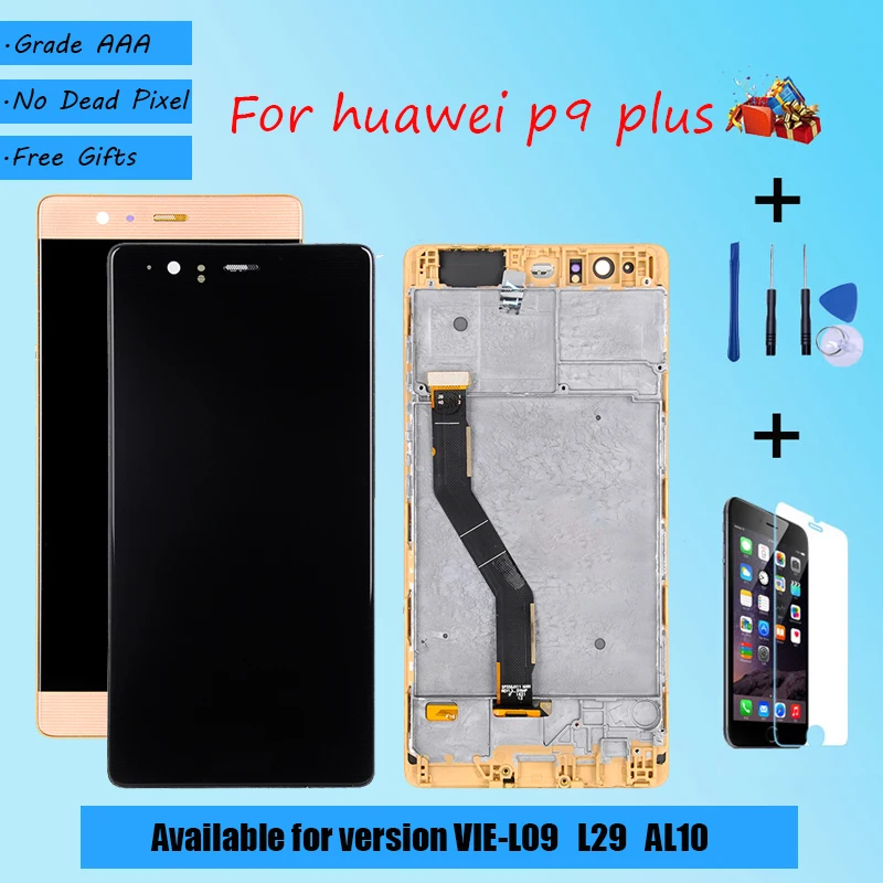 Для HUAWEI P9 Plus версия VIE L09 L29 AL10 ЖК экран в сборе с передним корпусом черный и белый
