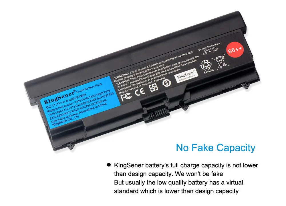 Bateria do Portátil para Lenovo Thinkpad T410 Kingsener T510 T420 E40 E50 L410 L420 L510 L512 L520 Sl410 Sl510 W510 T520 W520 - Imagem 3