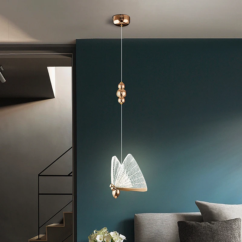 Новинка 2020 роскошные подвесные светильники в виде бабочки для прикроватной