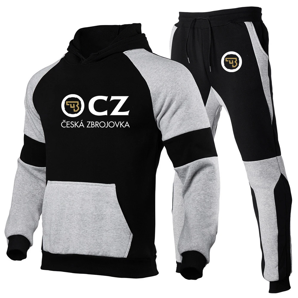 Men's Sets 2021 CZ Sportswear Ceska Zbrojovka New Autumn And Winter Mens Sets Hoodies+Pants Sport Suits Casual Sweatshirts Tracksuit mens lounge wear Men's Sets